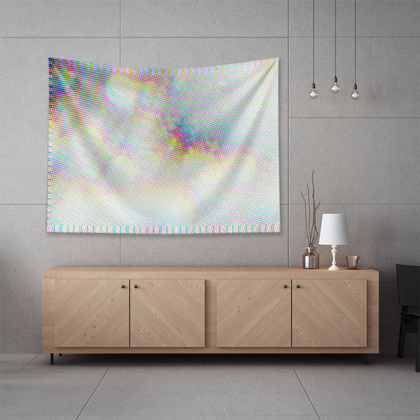 Renkli Doku Efektli Minimal Dijital Sanat Duvar Örtüsü 5420