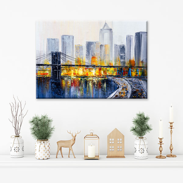 Köprü ve Şehir Silüeti Kanvas Tablo – 5543