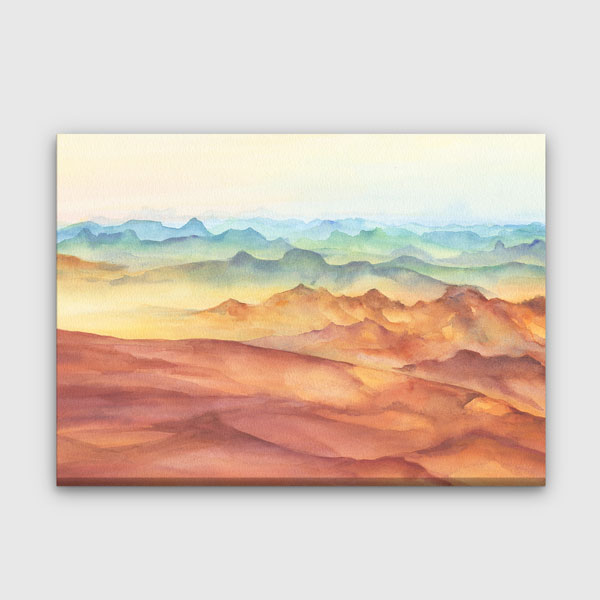 Pastel Tonlu Katmanlı Dağ Manzarası Kanvas Tablo 4384