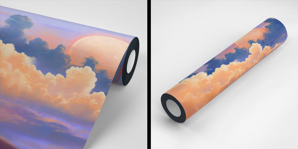 Pastel Bulutlar ve Ay Manzaralı Gökyüzü Duvar Kağıdı 4345