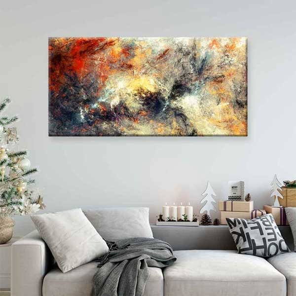 Ateş Tonlu Soyut Sanat Kanvas Tablo 4121