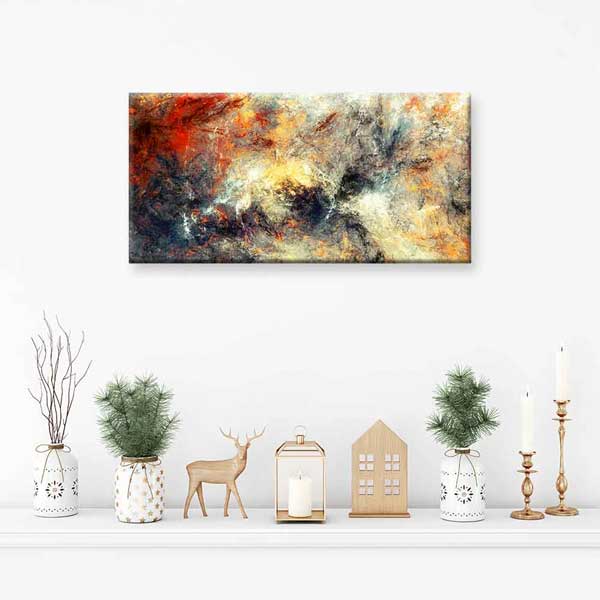 Ateş Tonlu Soyut Sanat Kanvas Tablo 4121