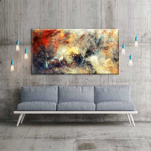 Ateş Tonlu Soyut Sanat Kanvas Tablo 4121