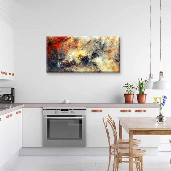 Ateş Tonlu Soyut Sanat Kanvas Tablo 4121