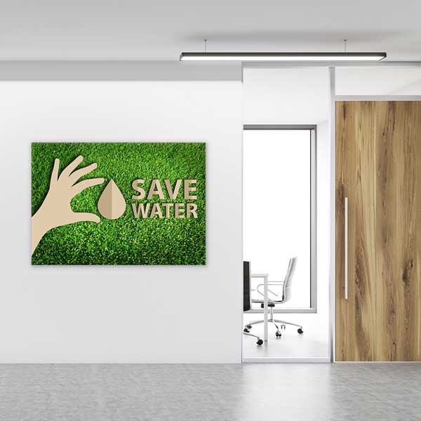 "Save Water" Su Tasarrufu Duvar Tablosu - Çevre Bilinci Dekoru – 3365