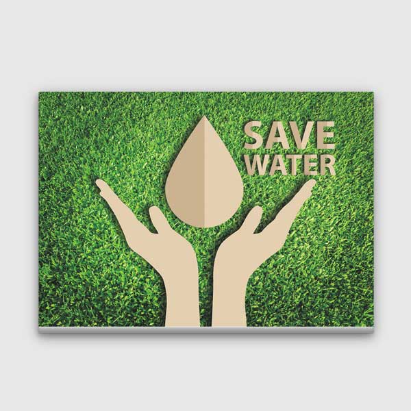 "Save Water" Su Damlası Duvar Tablosu - Su Tasarrufu ve Çevre Bilinci – 3372