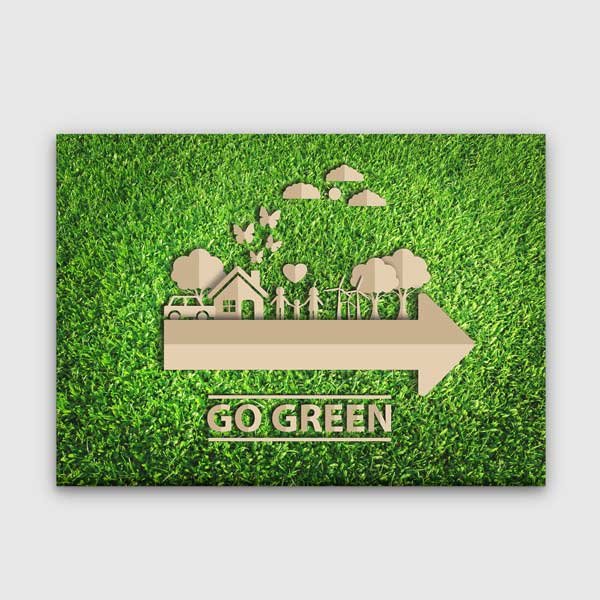 save-world-wall-decor-3362-00 "Go Green" Çevre Dostu Yaşam Duvar Tablosu - Sürdürülebilir Dekor – 3362