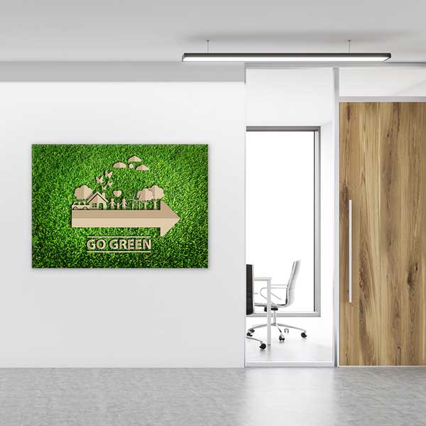 save-world-wall-decor-3362-01 "Go Green" Çevre Dostu Yaşam Duvar Tablosu - Sürdürülebilir Dekor – 3362