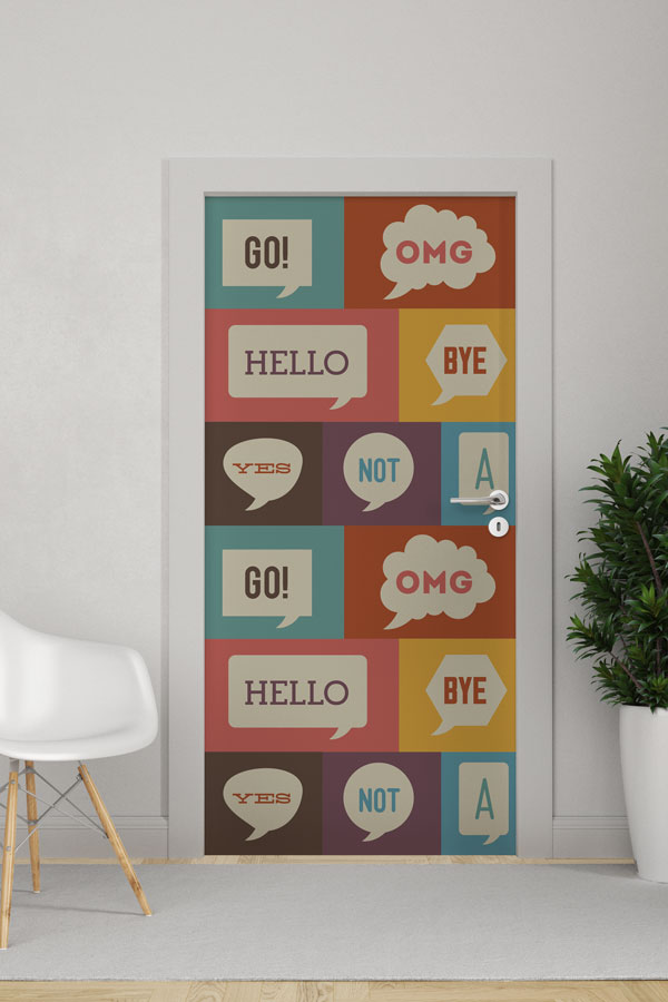 Kapı Giydirme: İngilizce Konuşma Balonları 8791