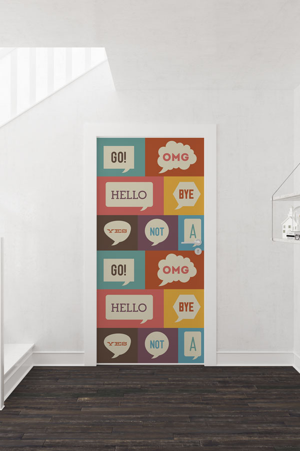 Kapı Giydirme: İngilizce Konuşma Balonları 8791