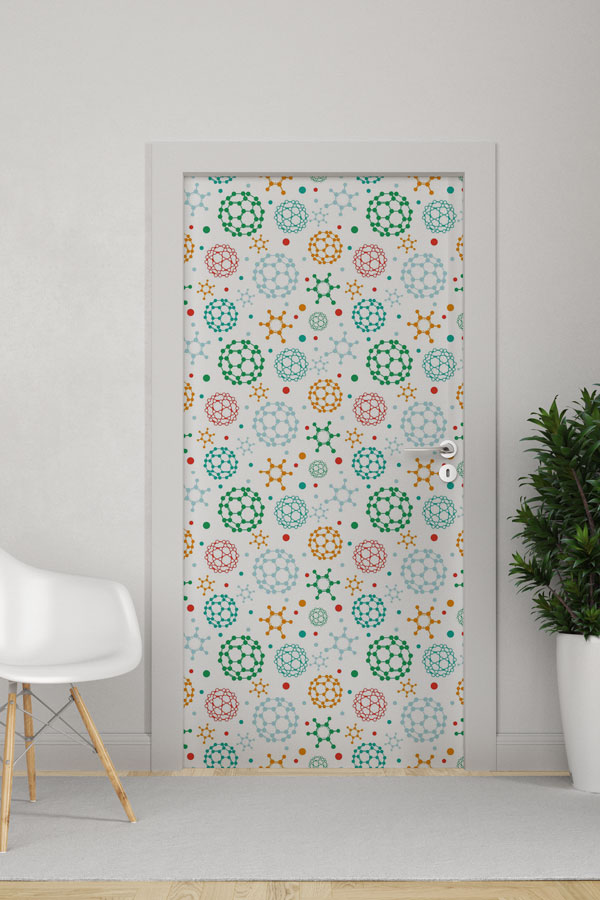 Bilim Sembolleri Desenli Dekoratif Kapı Giydirme - Fen Bilimleri Sınıfı İçin 8530