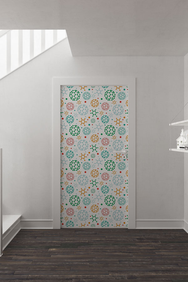 Bilim Sembolleri Desenli Dekoratif Kapı Giydirme - Fen Bilimleri Sınıfı İçin 8530