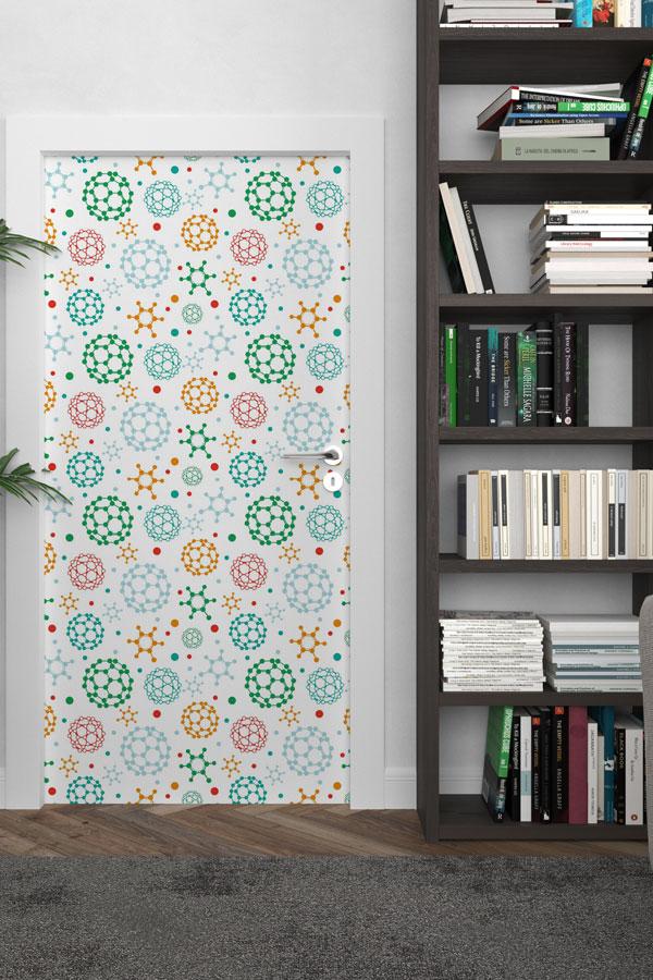 Bilim Sembolleri Desenli Dekoratif Kapı Giydirme - Fen Bilimleri Sınıfı İçin 8530