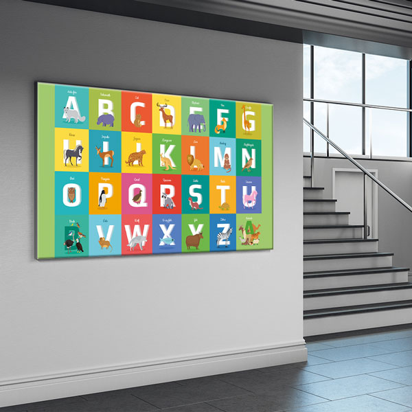 Bu renkli ve eğitici duvar tablosu çocuklara alfabeyi 10384