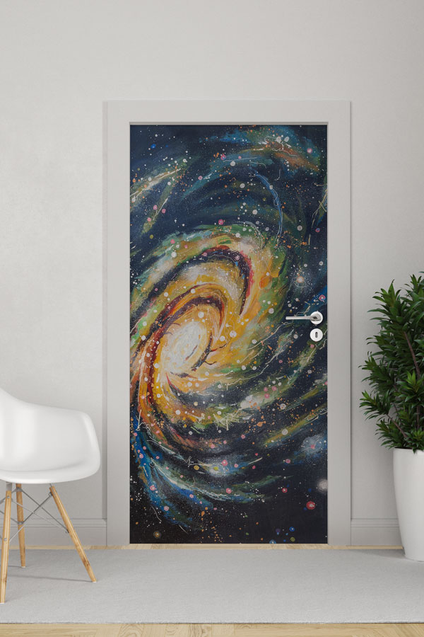 Spiral Galaksi Temalı Kapı Giydirme 8559