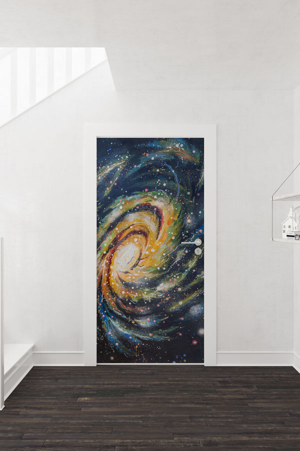 Spiral Galaksi Temalı Kapı Giydirme 8559