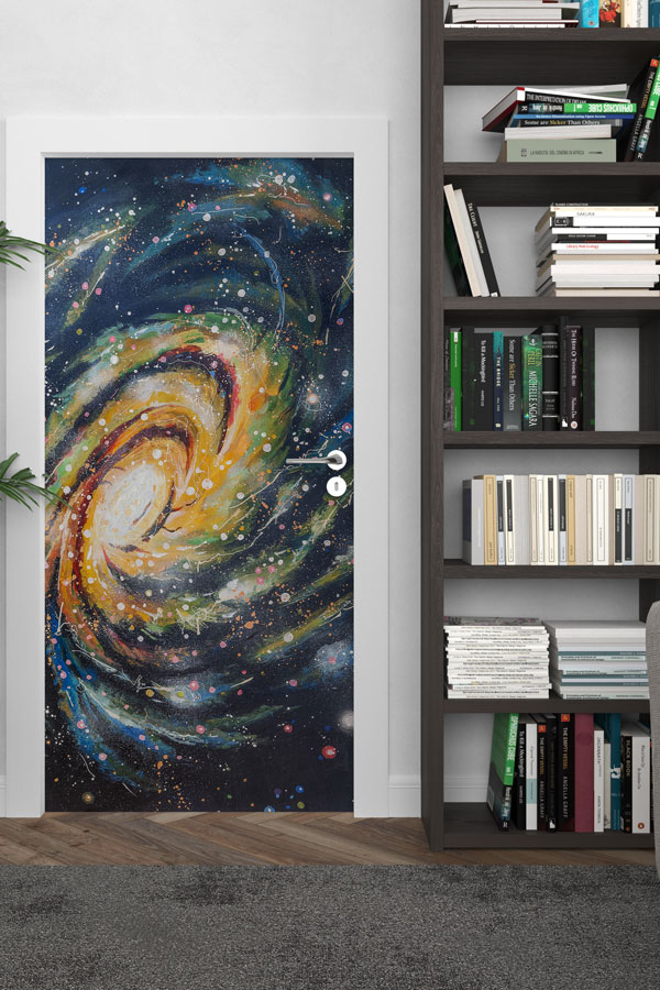 Spiral Galaksi Temalı Kapı Giydirme 8559