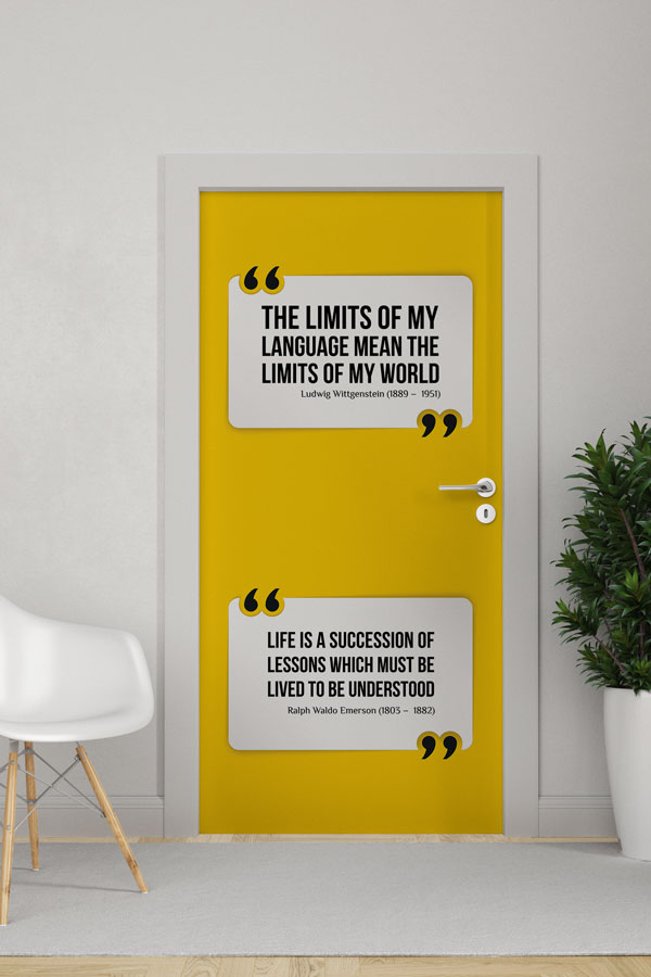 İngilizce Felsefi Sözler Kapı Giydirmesi 8727