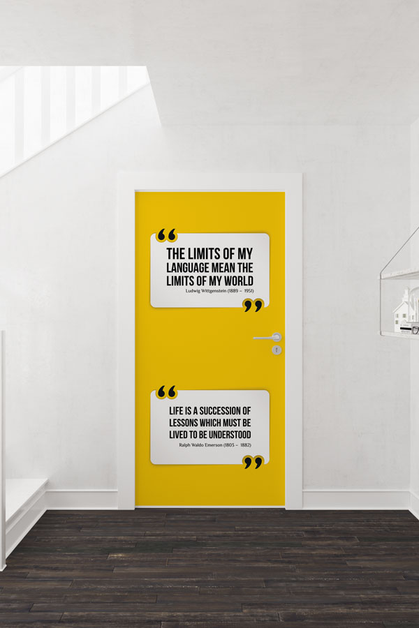 İngilizce Felsefi Sözler Kapı Giydirmesi 8727