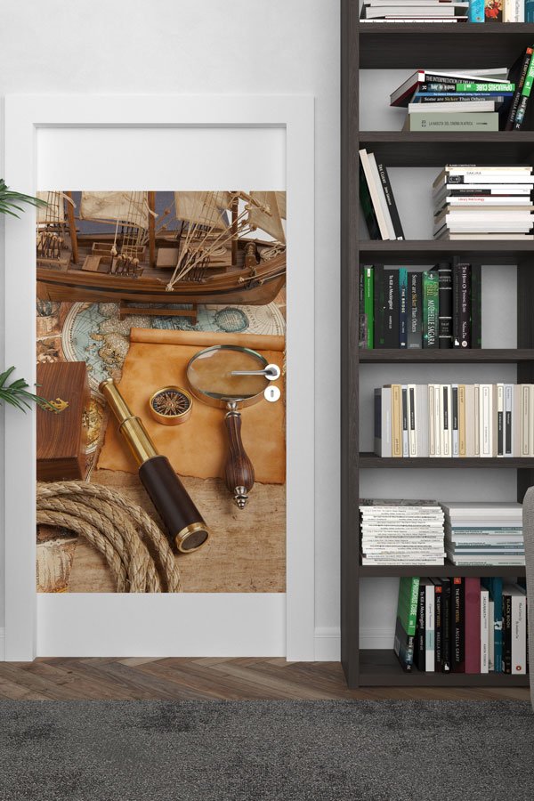 school-class-door-art-8798-02 Antik Harita ve Keşif Temalı Kapı Giydirme - Tarih ve Coğrafya Sınıfları 8798