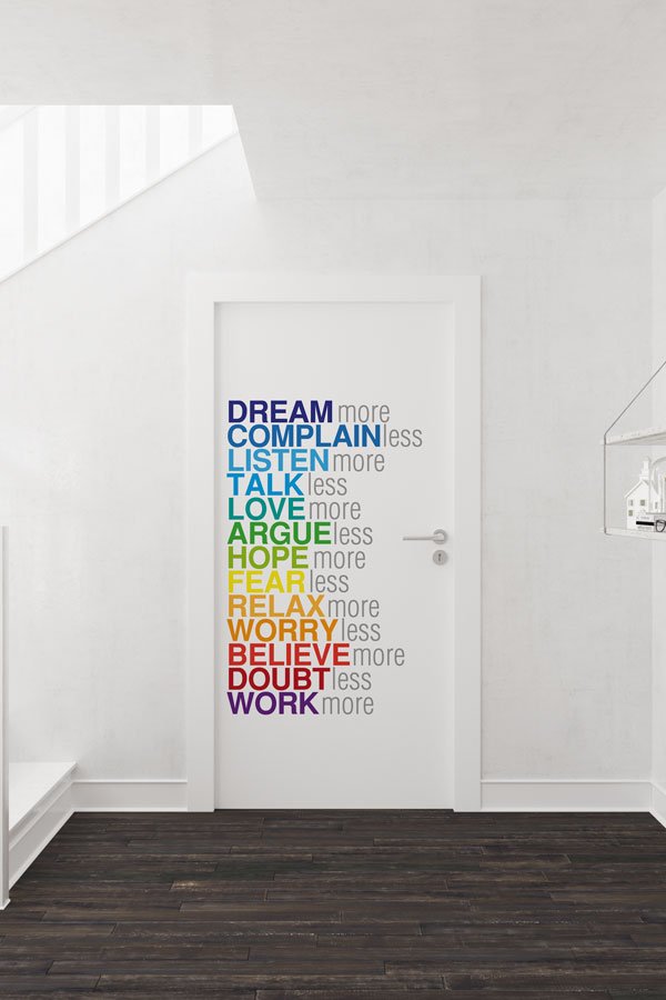 Motivasyonel "DREAM more" Renkli Kapı Giydirme - Okul ve Ofis İçin 8674