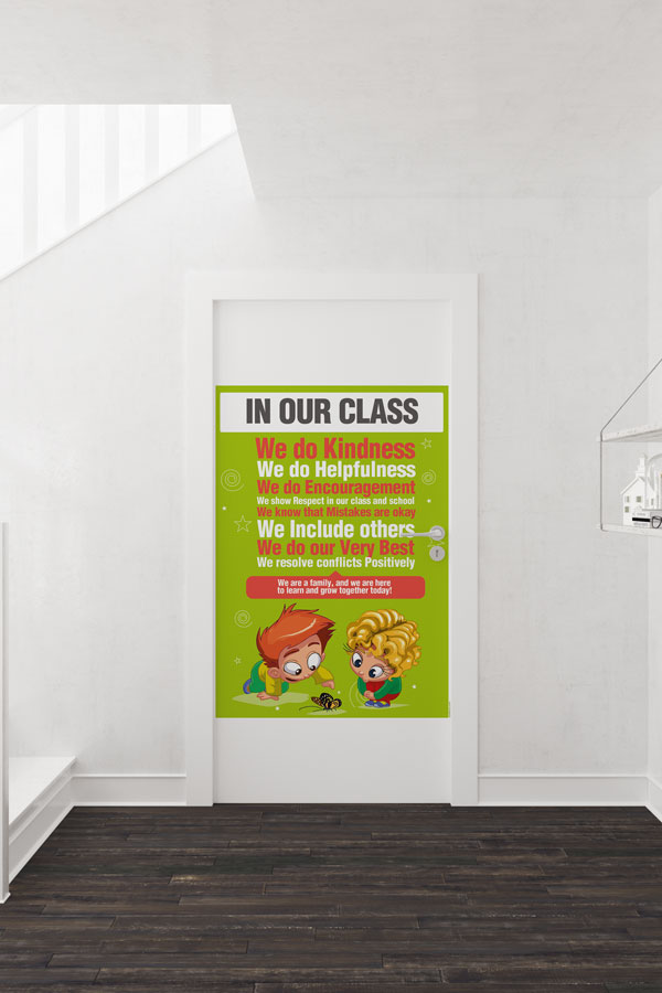 İngilizce Sınıf Değerleri ve Kuralları Kapı Giydirmesi 8707