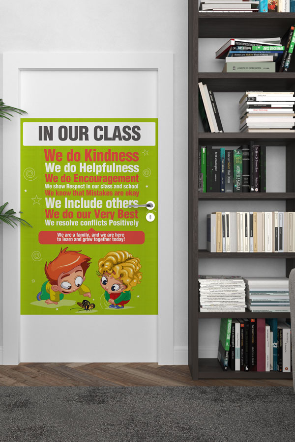 İngilizce Sınıf Değerleri ve Kuralları Kapı Giydirmesi 8707