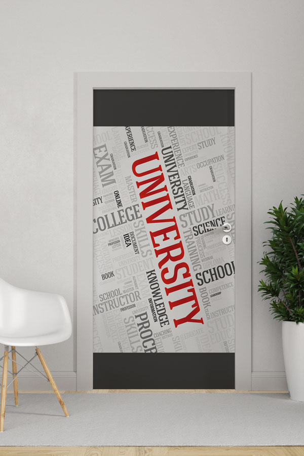 Üniversite Konsepti Kelime Bulutu Kapı Giydirmesi 8724