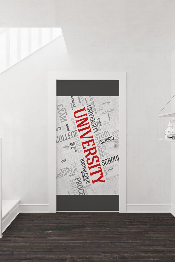 Üniversite Konsepti Kelime Bulutu Kapı Giydirmesi 8724