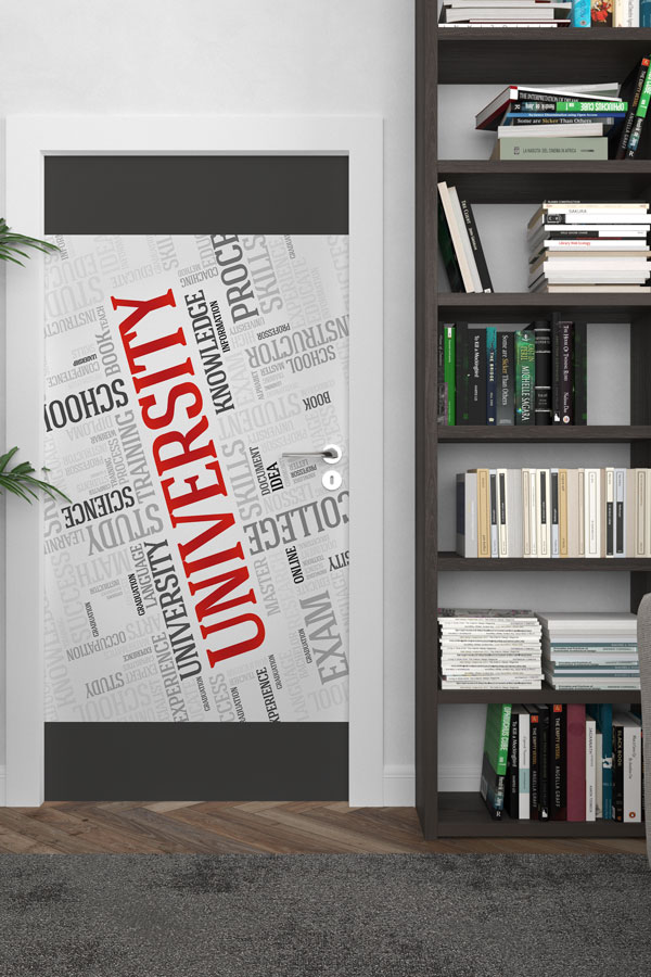 Üniversite Konsepti Kelime Bulutu Kapı Giydirmesi 8724