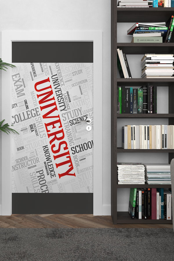 Üniversite Konsepti Kelime Bulutu Kapı Giydirmesi 8724
