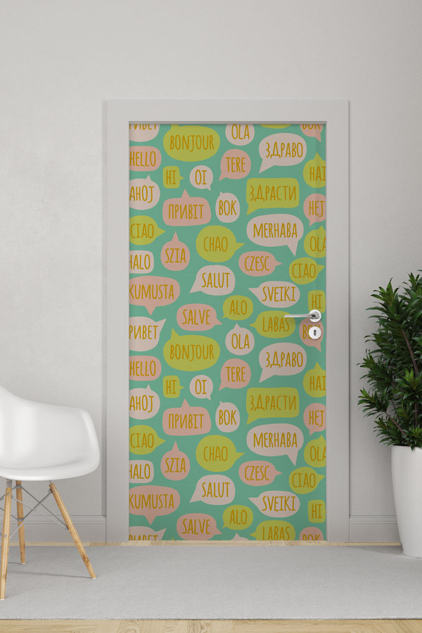 Kapı Giydirme: Çok Dilli Selamlaşma Konuşma Balonları 8792