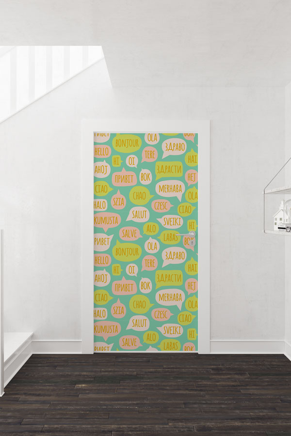 Kapı Giydirme: Çok Dilli Selamlaşma Konuşma Balonları 8792