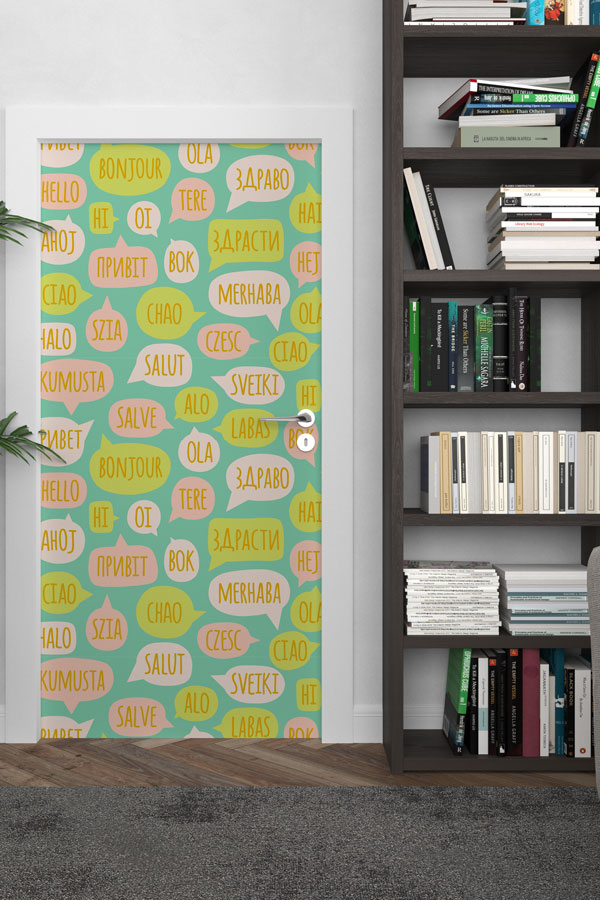 Kapı Giydirme: Çok Dilli Selamlaşma Konuşma Balonları 8792