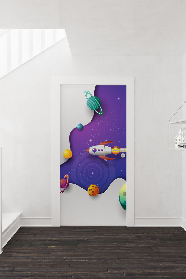 "Galaktik Macera: Gezegenler ve Roket" Kapı Giydirme 9203