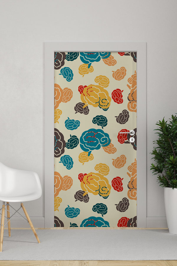 "Renkli Beyinler ve Düşünce Desenleri" Kapı Giydirme 9208