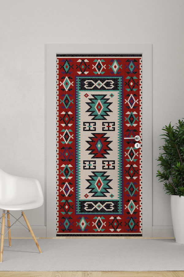 Anadolu Kilim Desenli Geleneksel Motifli Kapı Giydirme 9875