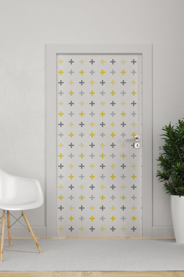 Artı Desenli Okul Kapı Giydirme 8637