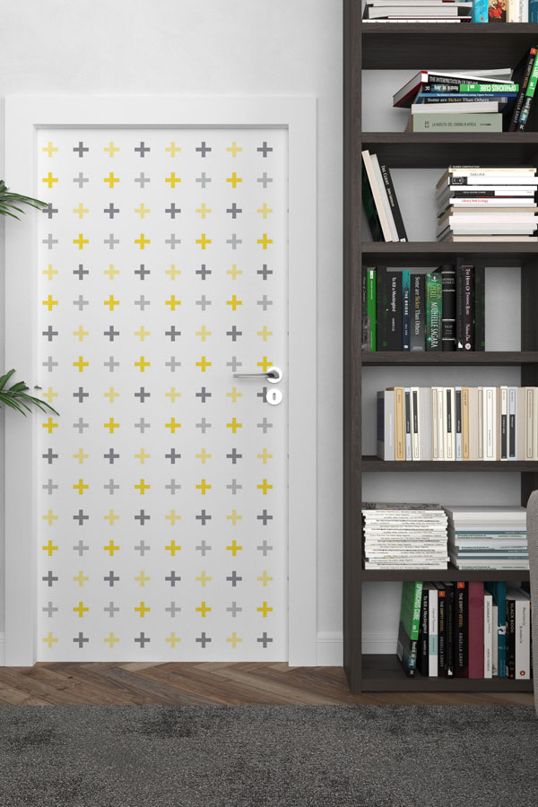 Artı Desenli Okul Kapı Giydirme 8637