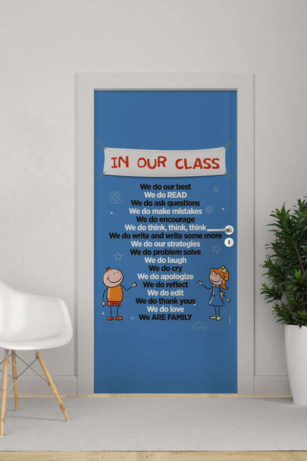 İngilizce Sınıf Motivasyon Kuralları Kapı Giydirmesi 8708