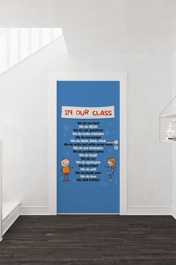 İngilizce Sınıf Motivasyon Kuralları Kapı Giydirmesi 8708