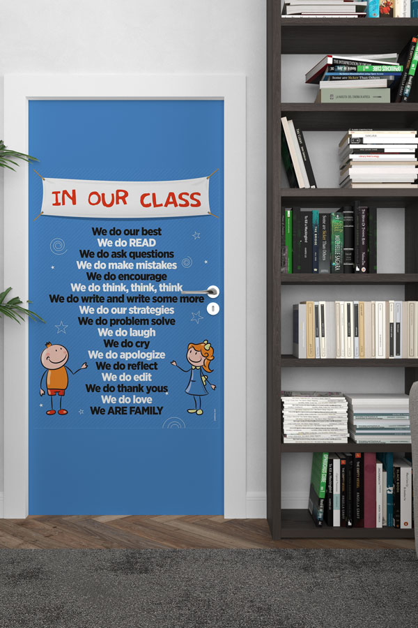 İngilizce Sınıf Motivasyon Kuralları Kapı Giydirmesi 8708