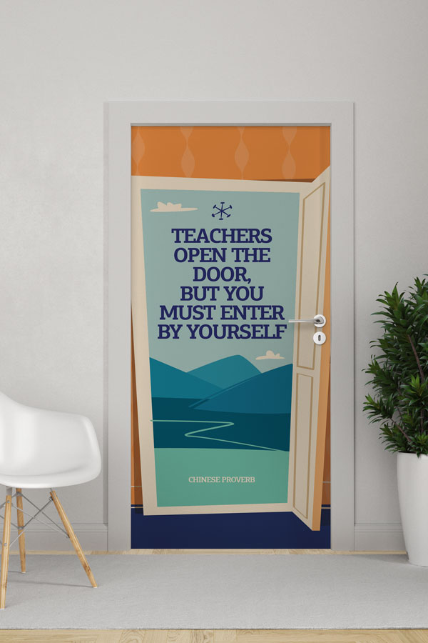 school-class-door-design-8711-0 İngilizce Öğretmen Motivasyon Kapı Giydirmesi 8711