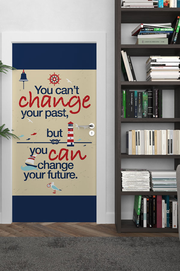 İngilizce Geçmiş ve Gelecek Motivasyon Kapı Giydirmesi 8716