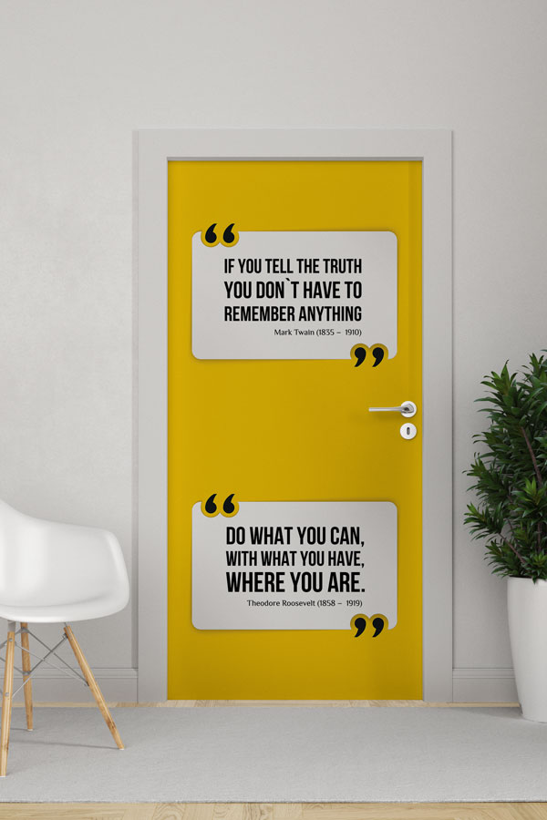 İngilizce Mark Twain & Theodore Roosevelt Sözleri Kapı Giydirmesi 8726