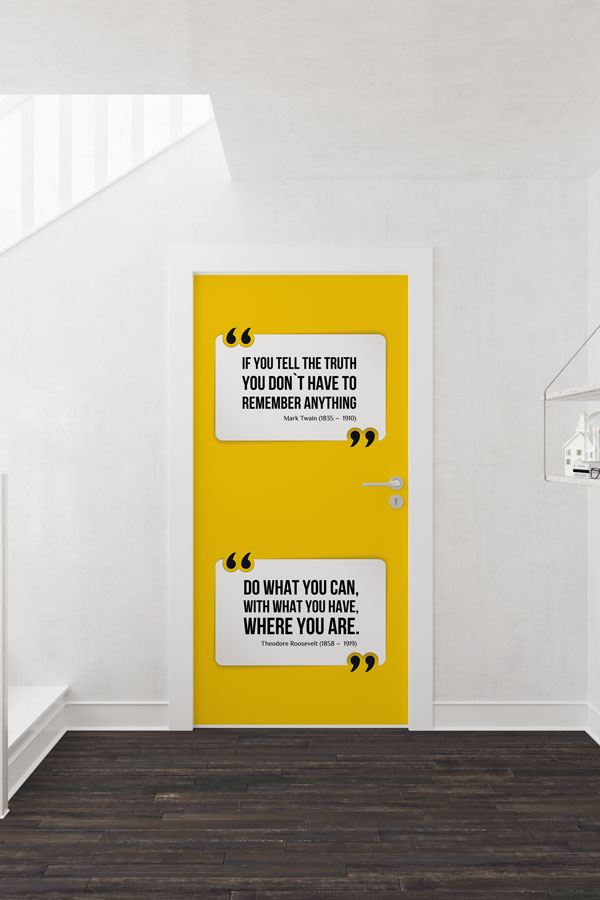 İngilizce Mark Twain & Theodore Roosevelt Sözleri Kapı Giydirmesi 8726