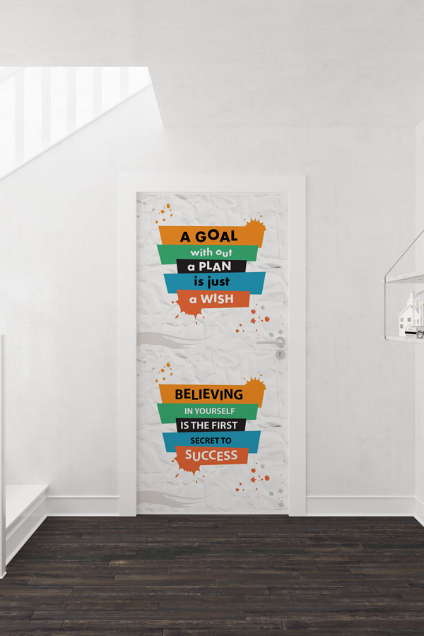 İngilizce Hedef ve İnanç Motivasyon Kapı Giydirmesi 8729