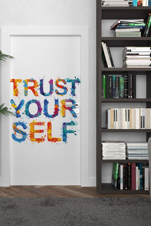 İngilizce "Kendine Güven" Motivasyon Kapı Giydirmesi 8738