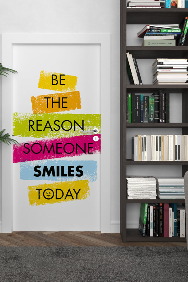 Gülümseme Temalı İngilizce Sınıf Kapı Giydirme 8770