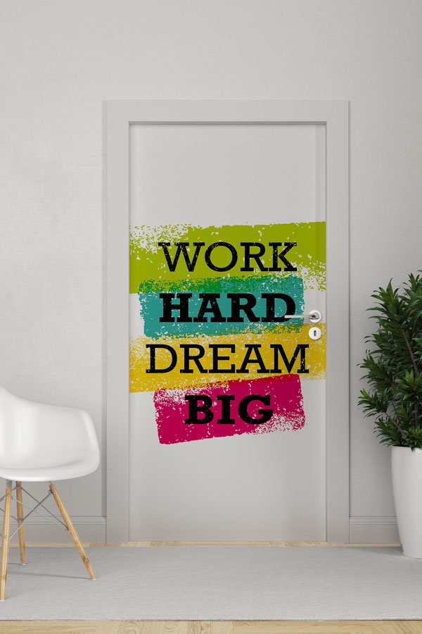 Çalışma ve Hayal Temalı İngilizce Sınıf Kapı Giydirme 8772